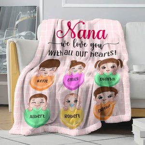 Grandmother, Love You Nana, Personalized Blanket, Gift For Grandmother, 02NAQN240223HH - Blanket - GoDuckee