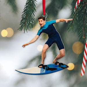 Personalized Custom Photo Ornament, Christmas Gift For Surfing Lovers, 07PGPO031023 - Ornament - GoDuckee