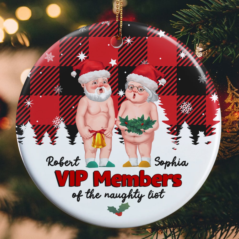Couple, Vip Member Of The Naughty List, Personalized Ornament, Christmas Gifts For Couple - Ornament - GoDuckee