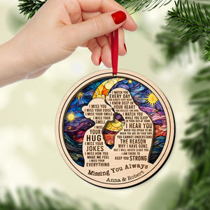 Missing You Always-Personalized 2 Layer Mix Ornament-Gift For Christmas- Husband Memorial Ornament - Ornament - GoDuckee