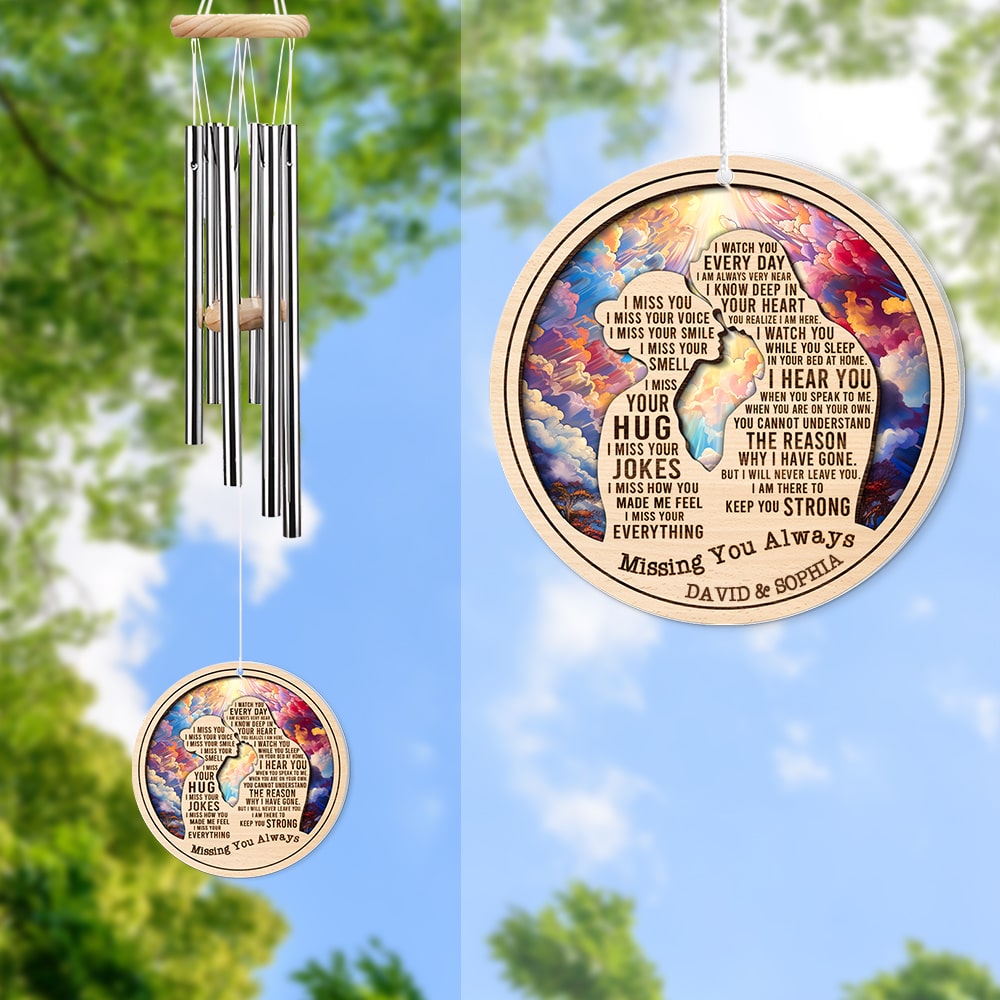 Missing You Always-HAPYC - Custom Shape Acrylic Wind Chimes- Husband Memorial Wind Chimes - Wind Chimes - GoDuckee