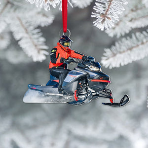 Custom Photo Ornament, Gift For Snowmobile Lovers, Gift For