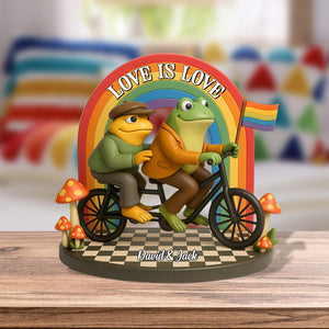LGBT Frog Couple Plaque - Personalized Gifts For Couple 03natn280525 - Shaped Plaques - GoDuckee