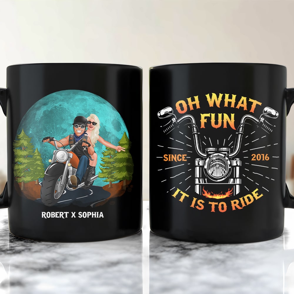 Oh, what fun, It is ride, Personalized Coffee Mug, Valentine Gift, Couple Gift - Coffee Mug - GoDuckee