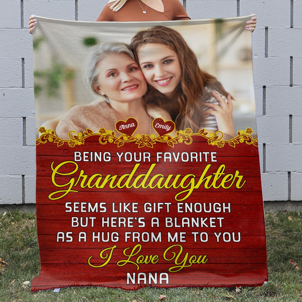 Here's A Blanket As A Hug From Me To You- Custom Photo Blanket- Gift For Family- Family Blanket - Blanket - GoDuckee