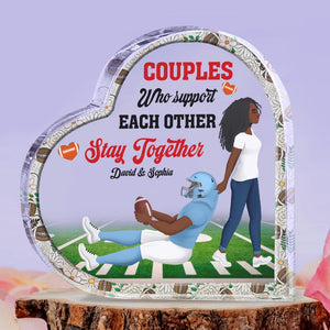 Personalized Valentine's Day Gifts For Couple Heart Plaque 01xqtn101224pa Football Lover - Shaped Plaques - GoDuckee