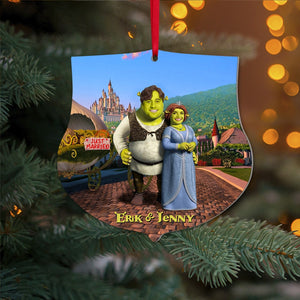 Happiest Couple At Far Far Away Custom Photo Ornament, Christmas Gifts For Couple, 02QHPO191023 - Ornament - GoDuckee