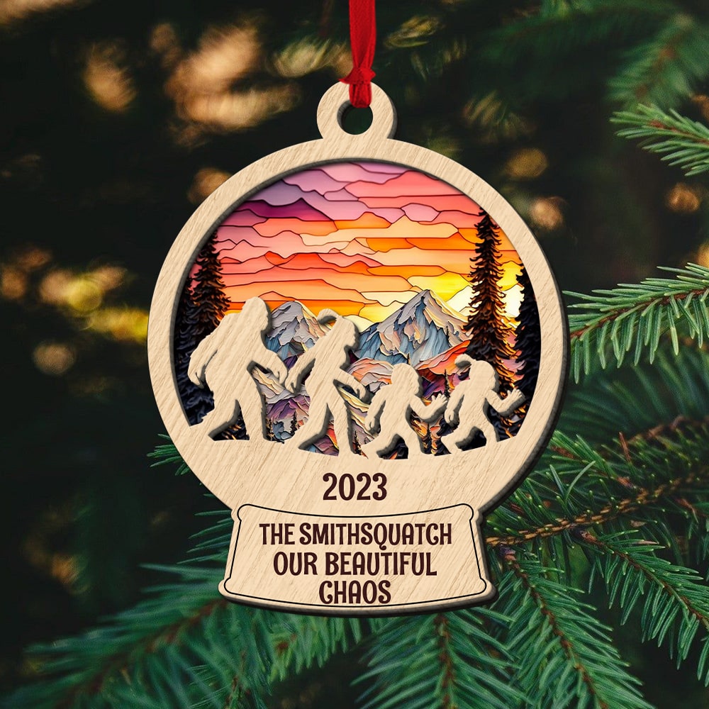 Big Foot family, Personalied 2 Layer Mix Ornament, Gifts For Family, Unique  Christmas Gifts, Christmas Tree Decorations - Limotees