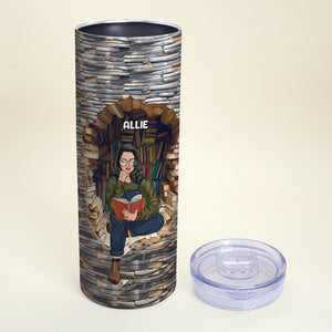 Personalized Gifts For Book Lovers Skinny Tumbler Reading Girl - Tumbler Cup - GoDuckee