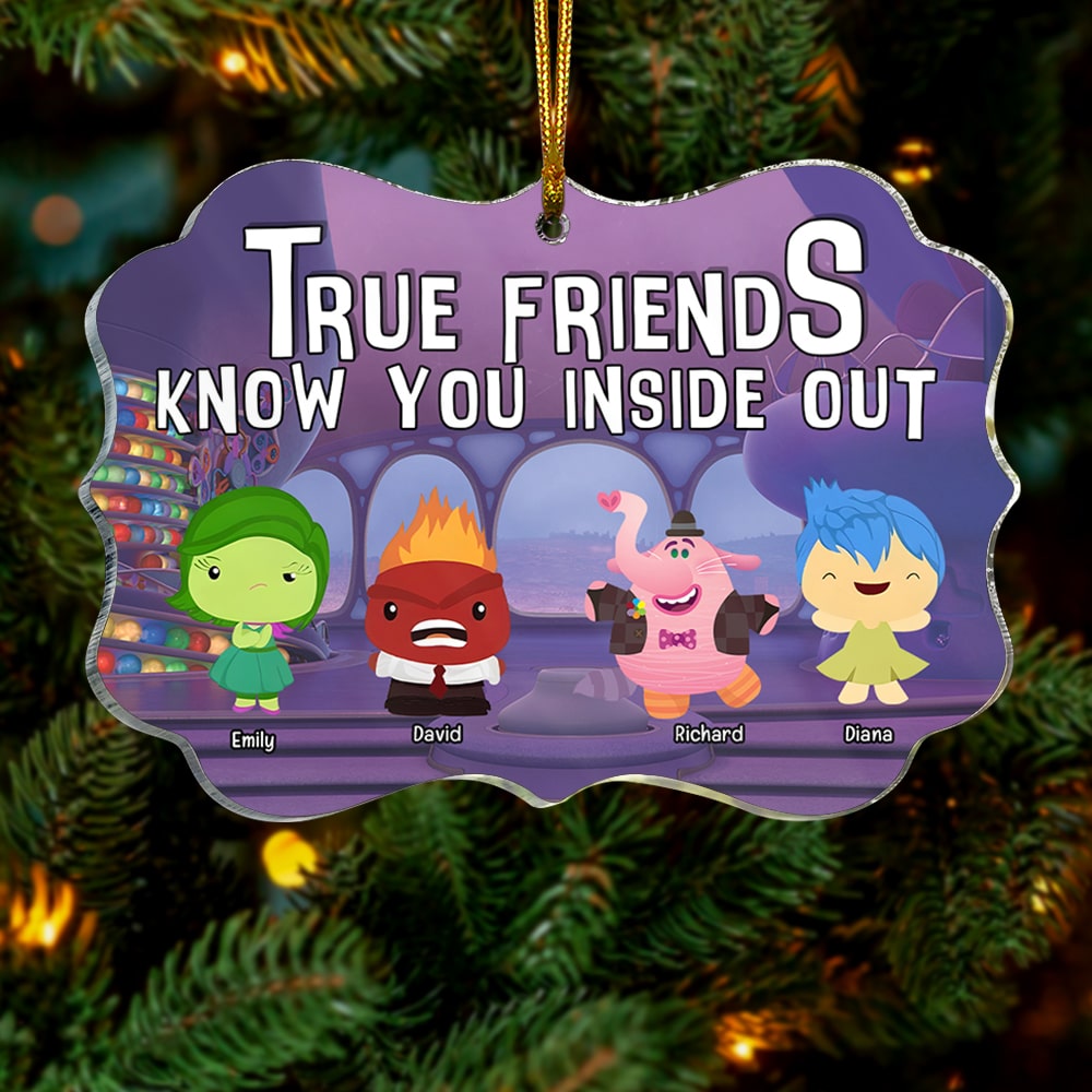 True Friends-Personalized Medallion Acrylic Ornament- Gift For Friends- Friends Ornament-PW-01kaqn281123 - Ornament - GoDuckee
