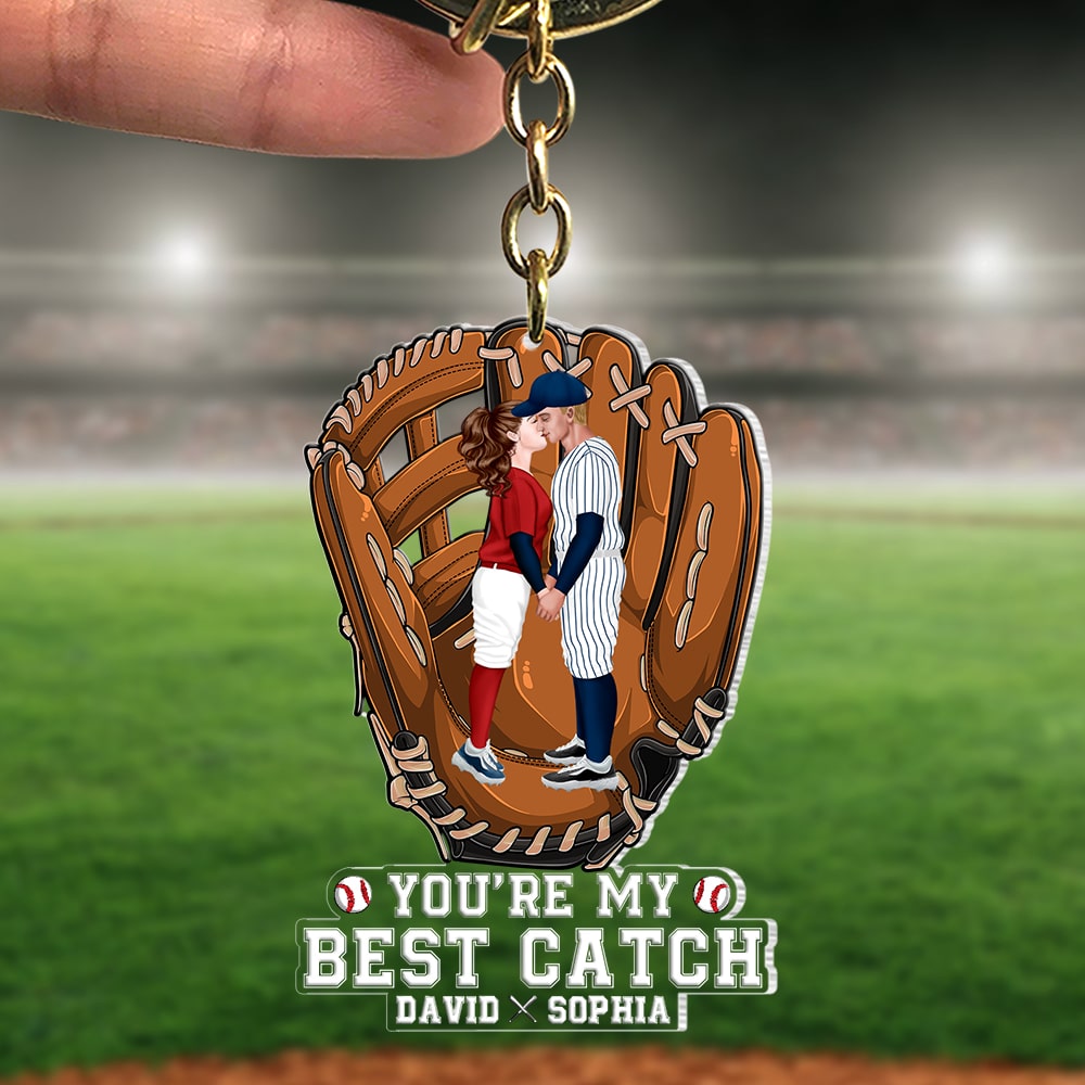 Baseball Couple, You're My Best Match, Personalized Keychain, Valentine Gifts, Couple Gifts - Keychains - GoDuckee