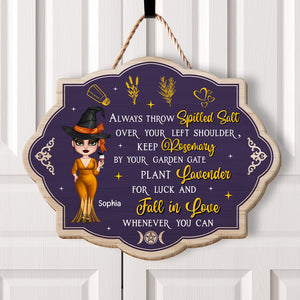Fall In Love Whenever You Can- Personalized Wood Sign- Halloween Gift- Witch Wood Sign - Wood Sign - GoDuckee