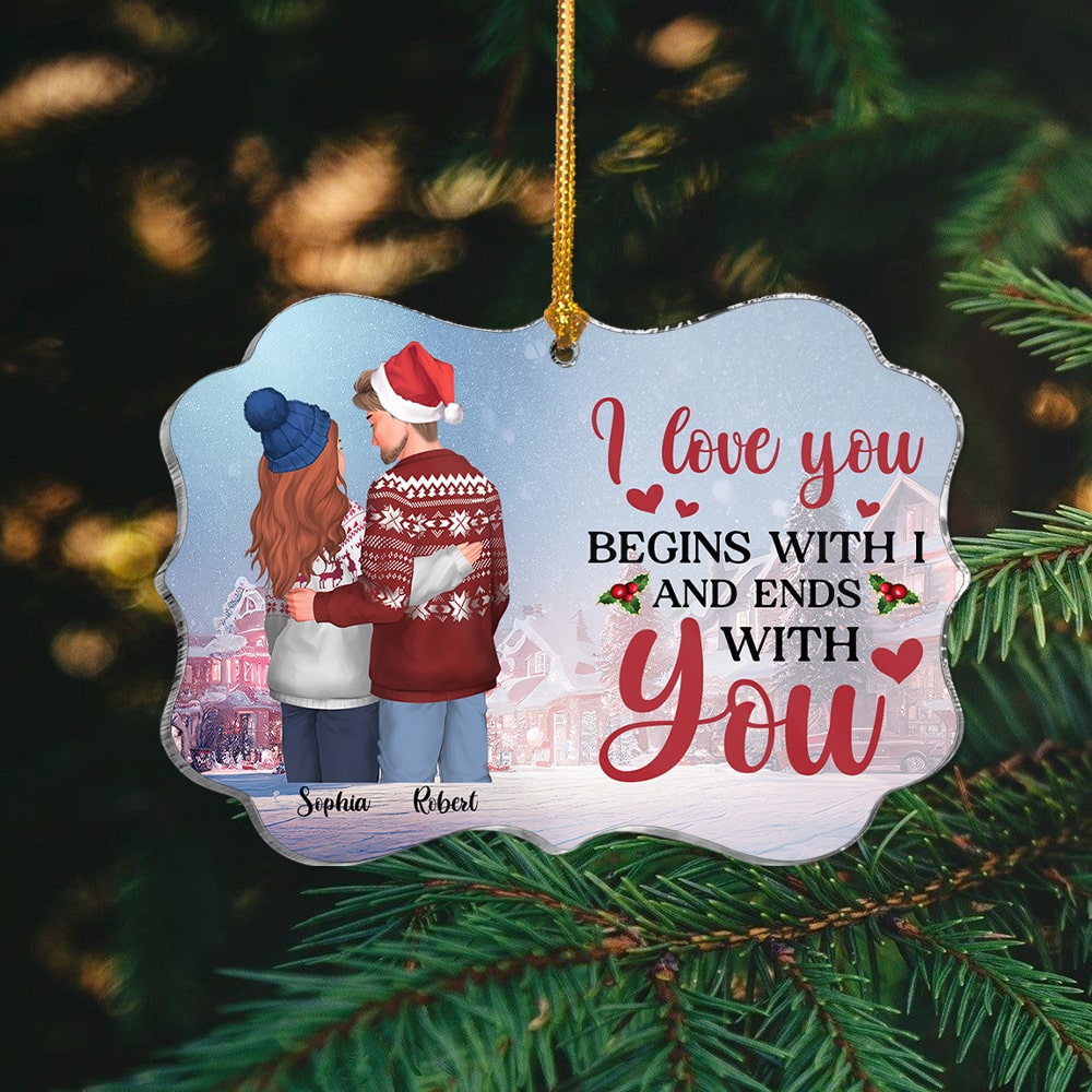 Couple, I Love You, Personalized Acrylic Ornament, Christmas Gifts For Couple - Ornament - GoDuckee