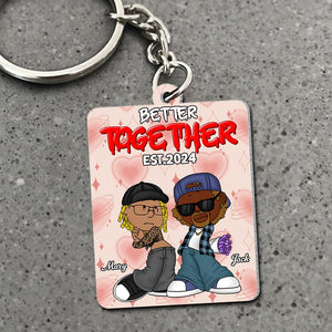 Personalized Gifts For Couple Keychain 02totn271224hg Better Together - Keychains - GoDuckee