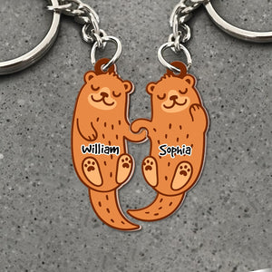 Personalized Otter Couple Keychains - Couple Gift - Keychains - GoDuckee