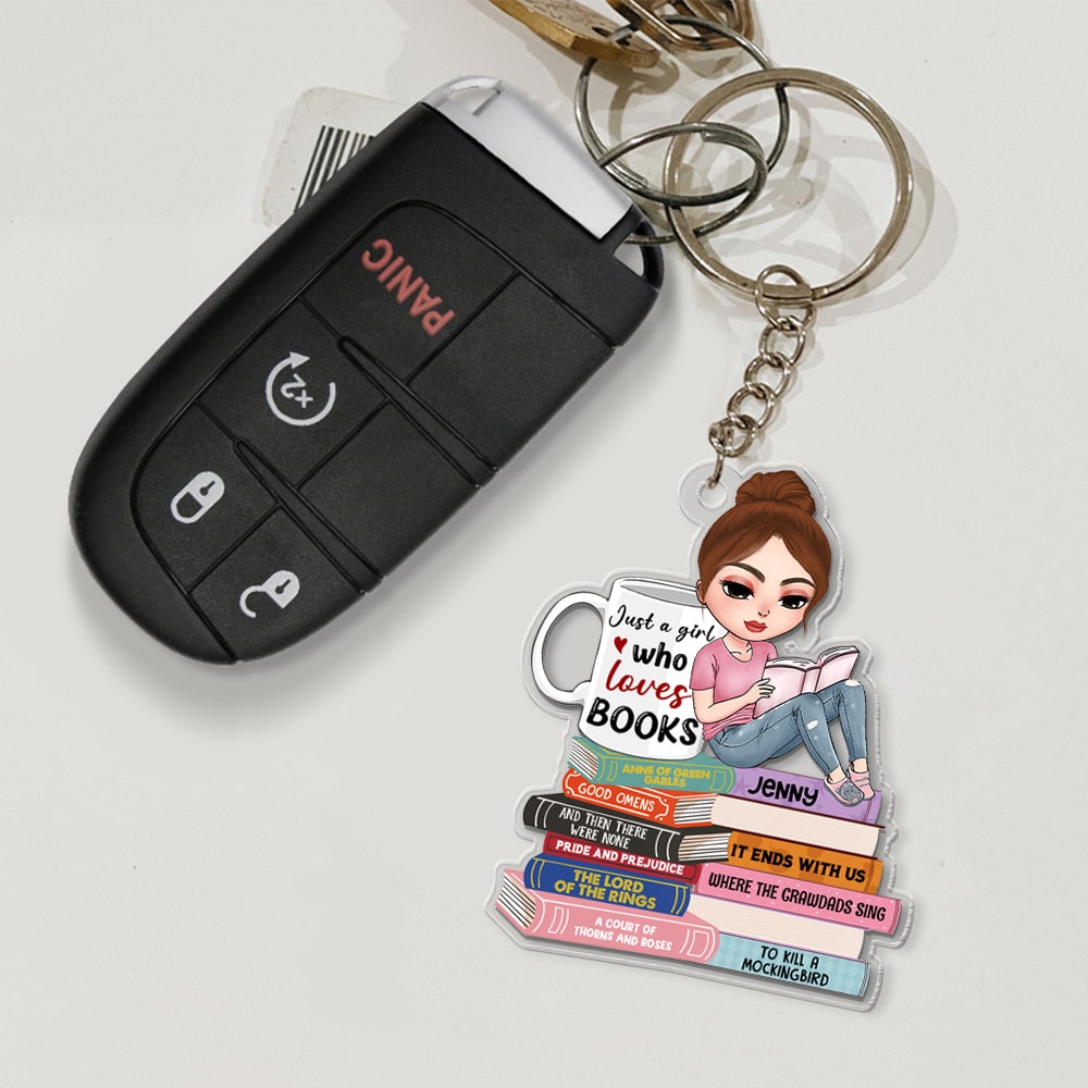 Just A Girl Who Loves Book Personalized Keychain Gift For Book Lover - Keychains - GoDuckee