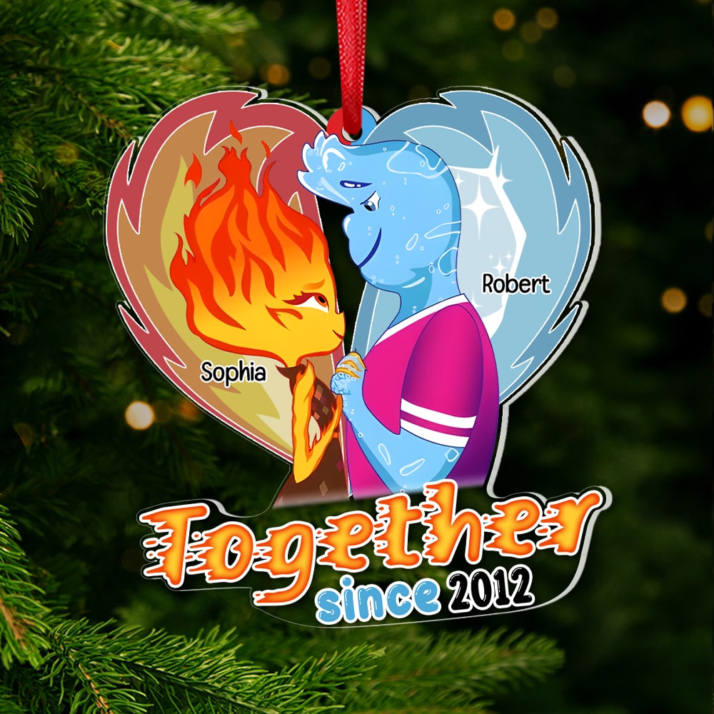 Together Since, Custom Name Ornament for Christmas, Best Gift for Couple, 04HTPO2711223 - Ornament - GoDuckee