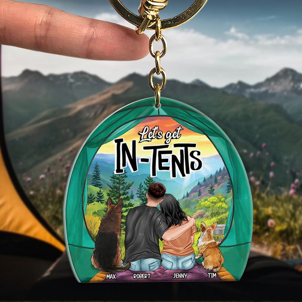 Couple, Camping Couple, Let's Get In-Tents, Personalized Keychain, Valentine Gift, Couple Gift - Keychains - GoDuckee