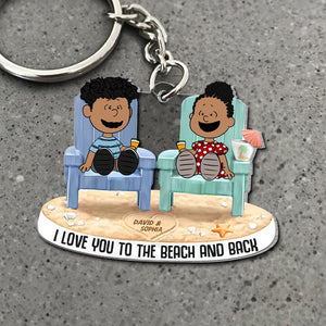 Personalized Gifts For Beach Couple Keychain 03ohtn090125pa I Love You To The Beach And Back - Keychains - GoDuckee