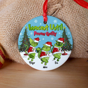 Personalized Gifts For Cat Lover Ornament 03hutn190724 Christmas Grumpy Green Cats - Ornament - GoDuckee