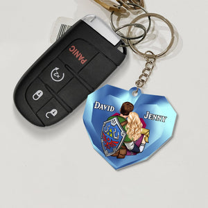 I Love You With Every Piece Of My Heart-Gift For Couple-Personalized Keychain- Couple Keychain-01httn040723hh - Keychains - GoDuckee