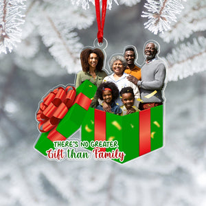 There's No Greater Gift Than Family, Custom Family Photo Ornament, Gift For Christmas - Ornament - GoDuckee