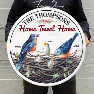 Family, Home Tweet Home, Personalized Wood Sign, Gifts For Family - Wood Sign - GoDuckee