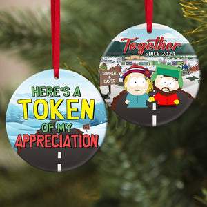 Personalized Gifts For Couple Christmas Ornament 01totn021124hg Here's A Token Of My Appreciation - Ornament - GoDuckee