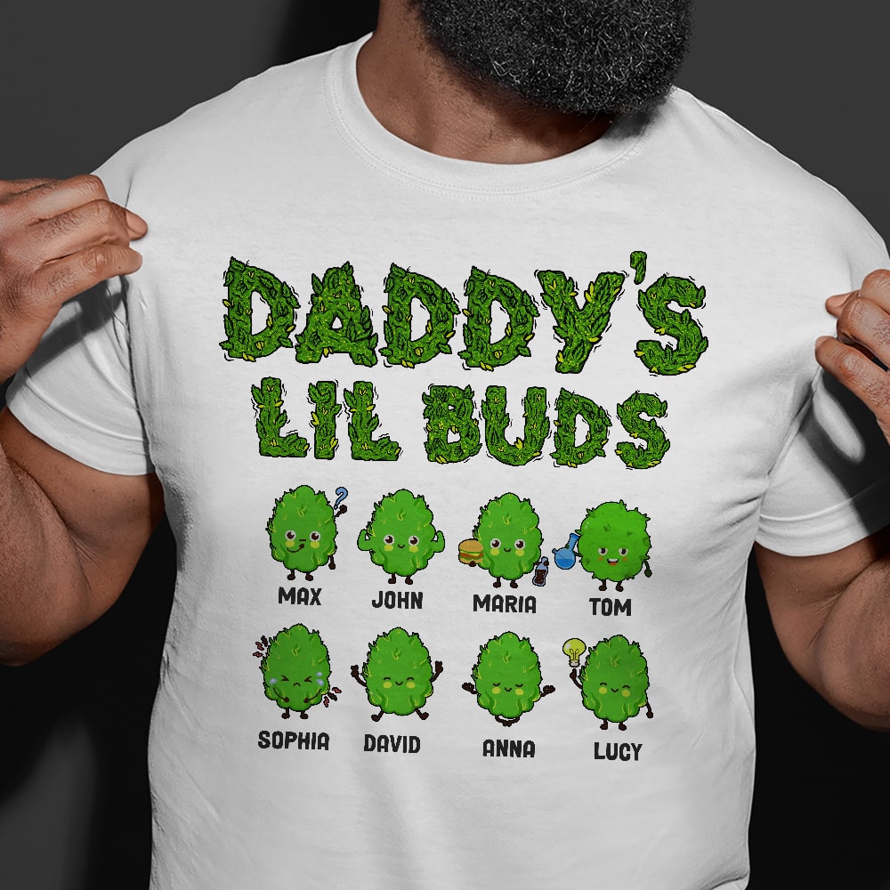 Personalized Shirt Gift For Dad Uncle Family- Daddy's Lil Buds EU - Shirts - GoDuckee