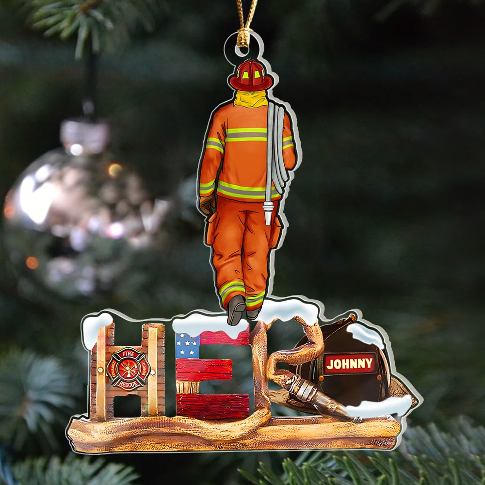 Firefighter - The Hero, Personalized Acrylic Custom Shape Ornament, Christmas Gift For Firefighter - Ornament - GoDuckee