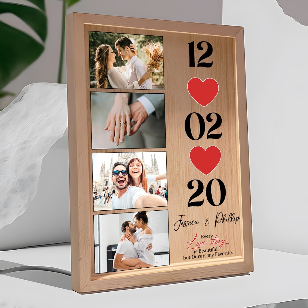 Customized Couple Fingerprint Frame for Unique Engagement & Wedding Gift