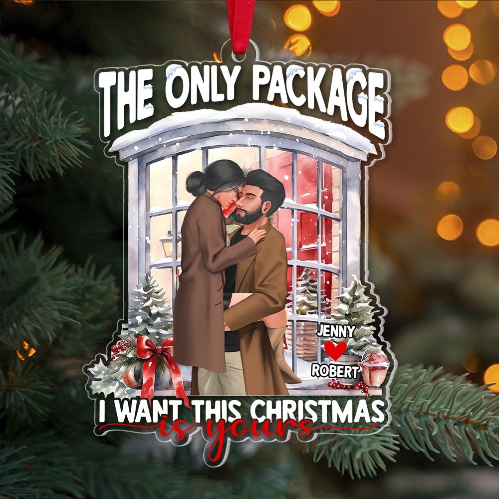 Couple, I Want This Christmas Is Yours, Personalized Ornament, Christmas Gifts For Couple - Ornament - GoDuckee