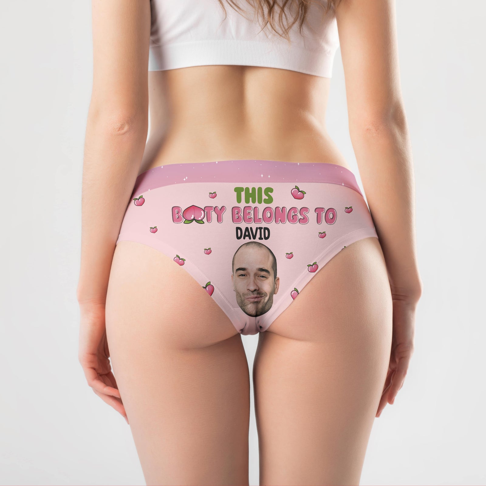 Custom Photo Gifts For Her Women's Brief This Booty Belongs To Funny Valentine's Gifts - Boxer Briefs - GoDuckee