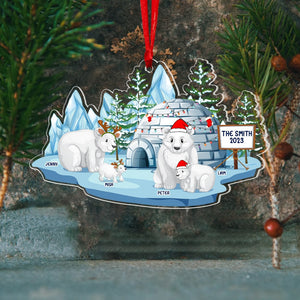 Polar Bear Family, Personalized Acrylic Ornament, 04TOPU091023 - Ornament - GoDuckee