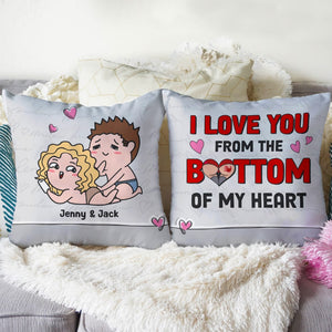 Couple, I Love You From The Bottom Of My Heart, Personalized Pillow, Gift For Couple - Pillow - GoDuckee