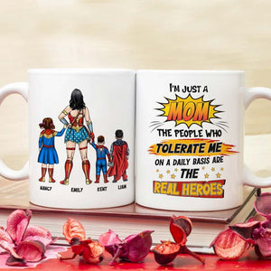 Personalized Gifts For Mom Coffee Mug The People Who Tolerate Me Everyday Are The Real Heroes 03OHPU110124PA - Coffee Mug - GoDuckee