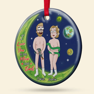 Personalized Gifts For Couple Ornament 05totn120724hg Funny Cartoon Couple - Ornament - GoDuckee