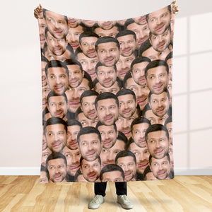 Custom Photo Face Blanket- Funny Face Gift- Funny Blankets for All Ages - Blanket - GoDuckee