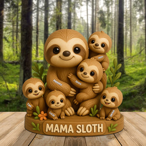 Personalized Gifts For Mom Plaque Mama Sloth 06natn150425 - Shaped Plaques - GoDuckee