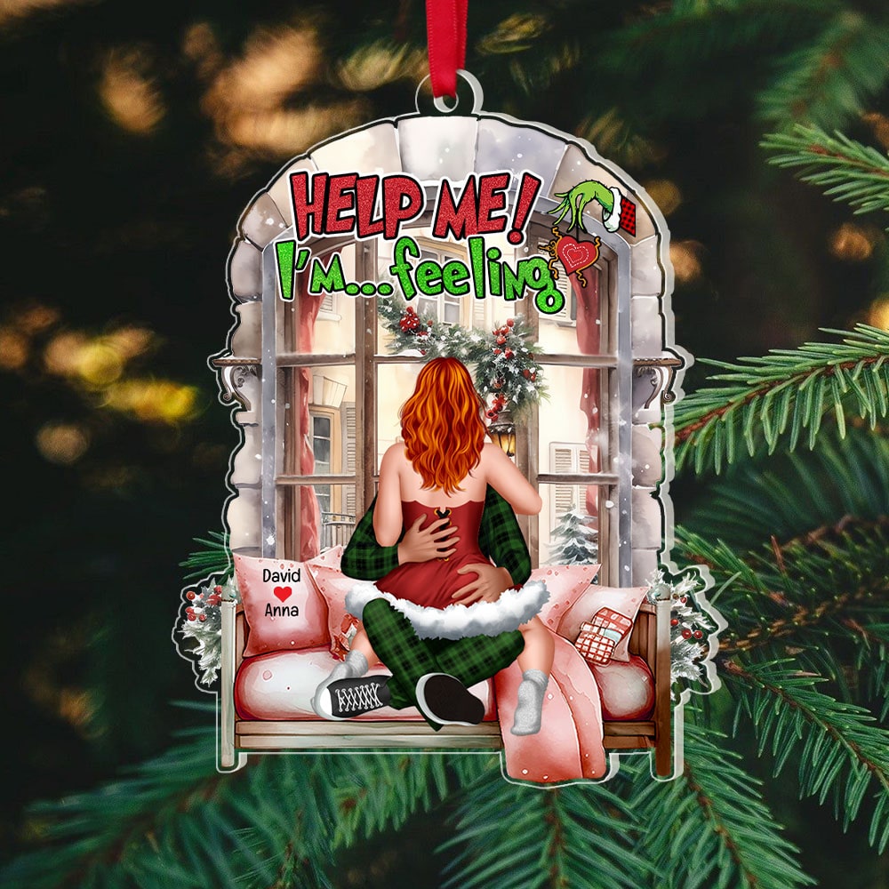 Help Me, I'm ... Feeling, Naughty Couple, Personalized 04HTPU201023HH Ornament, Gift For Christmas - Ornament - GoDuckee