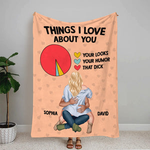 Things I Love About You, Personalized Blanket, Valentine Gifts, Couple Gifts - Blanket - GoDuckee