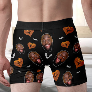 Custom Photo Gifts For Couple Boxer Briefs 02xqtn020824 Halloween Pumpkin Broom - Boxer Briefs - GoDuckee