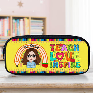 Personalized Gifts For Teacher Pencil Case, Teach Love Inspire 02dgqn150724hh - Pencil Case - GoDuckee