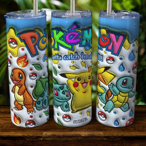 Personalized Gifts For Game Lovers 3D Inflated Tumbler Cartoon Character 03ACDT250124 - Tumbler Cup - GoDuckee