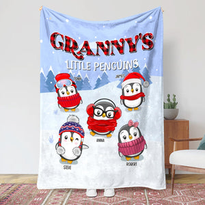 Grandmother, Grandma's Little Penguins, Personalized Blanket, Christmas Gifts For Grandma, 01PGPO290923 - Blanket - GoDuckee