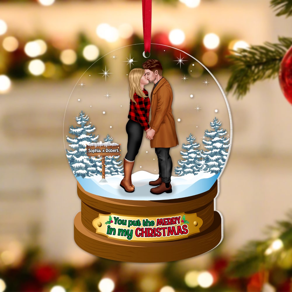Couple, You Put The Merry In My Christmas, Personalized Ornament, Christmas Gifts For Couple - Ornament - GoDuckee