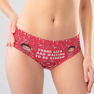 Custom Photo Gifts For Her Women's Briefs These Lips Are Waiting To Be Kissed Funny Valentine's Gifts - Boxers & Briefs - GoDuckee