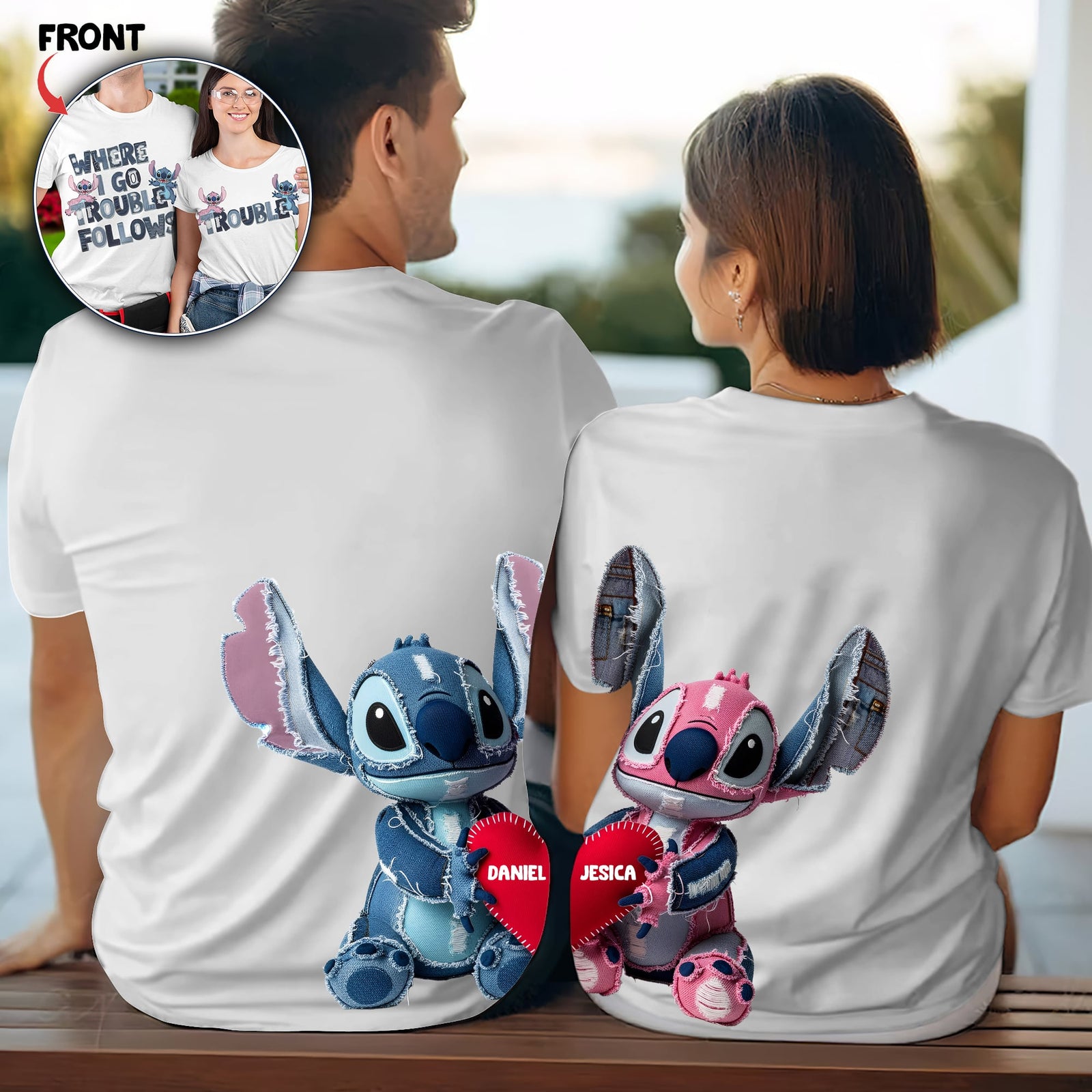 Cartoon Couple 3D Shirt - Personalized Gifts For Couple 01tglu050625 - AOP Products - GoDuckee