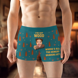 Personalized Gifts For Couple Men & Women Boxer Briefs This Beaver Needs Wood - I've Got Wood - Boxer Briefs - GoDuckee