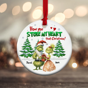 How You Stole My Heart That Christmas, Personalized Couple Ornament, 01HTTN080923, Couple Gift - Ornament - GoDuckee